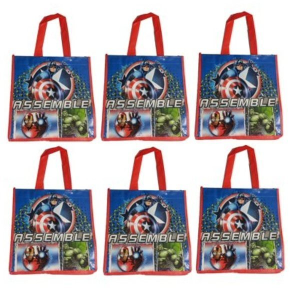 Marvel Comics 6pcs. Reusable Small Tote Bags - Party‎ Favors, Grocery bag, etc!